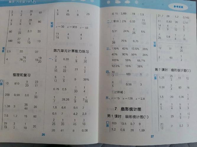 六年级上册数学书答案（六年级上册数学书答案全部）
