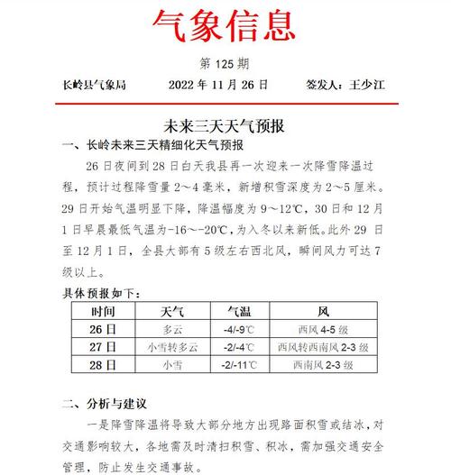 长岭天气预报（吉林长岭天气预报）