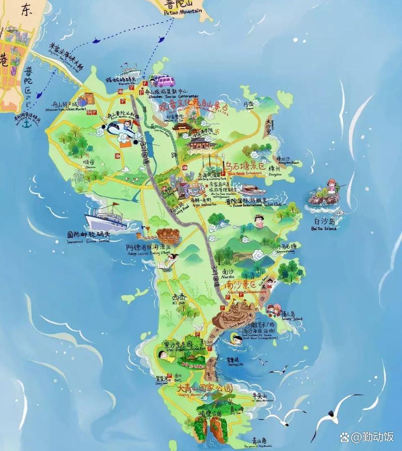 舟山旅游地图（舟山一日游最佳路线）